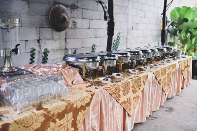 A dining area prepared for guests at the event party