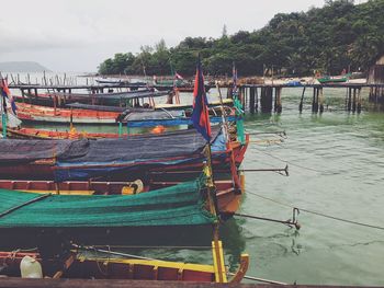 View of boats in water