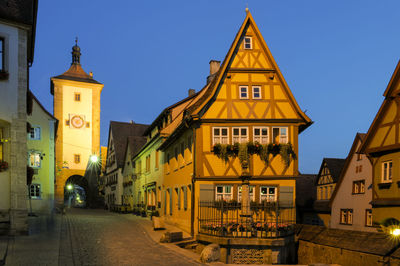 Medieval old town rothenburg ob der tauber in bavaria, germany