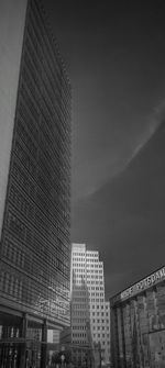 Low angle view of skyscrapers against sky