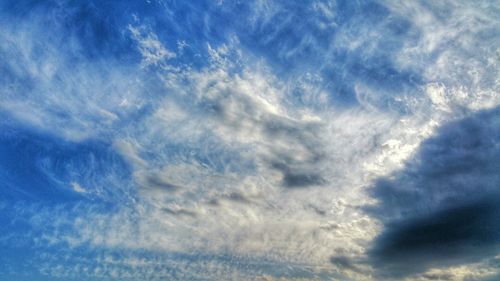 Low angle view of cloudy sky