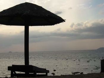 Scenic view of sea against cloudy sky