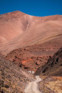 Scenic view of mountains against clear sky