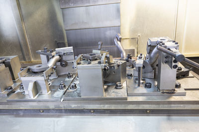High angle view of machine in industry