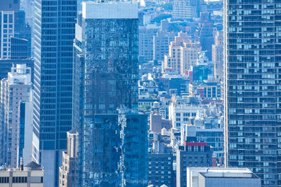 Aerial view of modern buildings in city