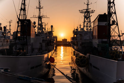 Ships and sunset