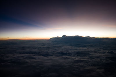 Scenic view of cloudscape against sky during sunset