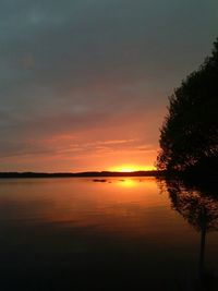 Scenic view of silhouette trees against sky during sunset