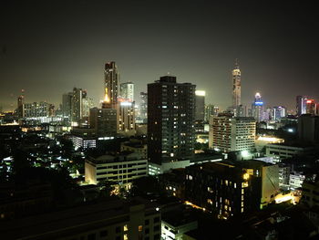 Illuminated cityscape at night