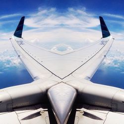 Cropped image of airplane wing