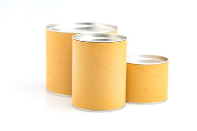 Close-up of coffee cup against white background