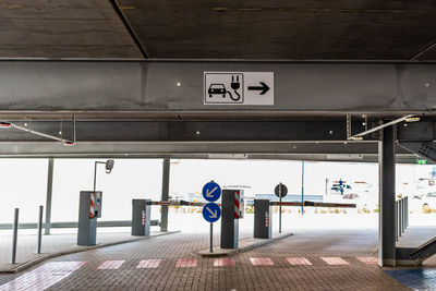 Rear view of information sign