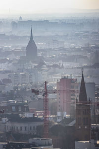 Aerial view of buildings in city