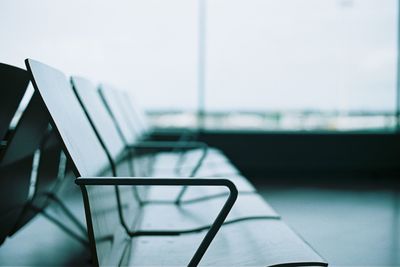 Empty chairs in airport