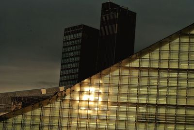 High section of office blocks against the sky