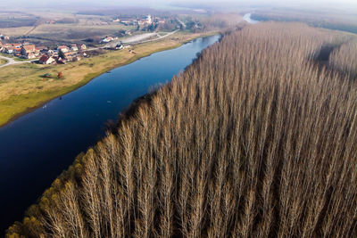 High angle view of land