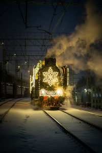 Cars on road at night