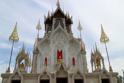 Low angle view of temple building against sky