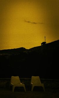 View of built structure at sunset