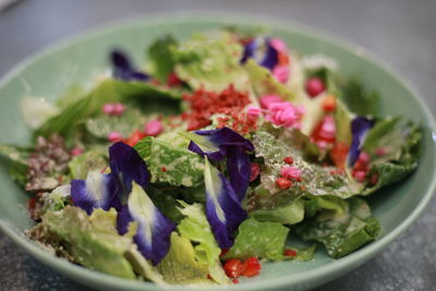 Close-up of chopped vegetables in bowl