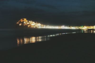 Illuminated city at night