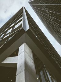 Low angle view of modern building against sky