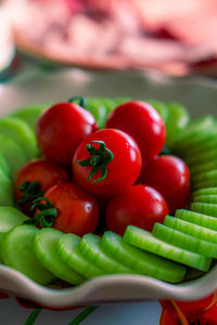 Close-up of tomatoes on table