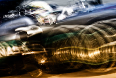 Defocused image of light trails