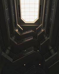 Low angle view of spiral staircase in building