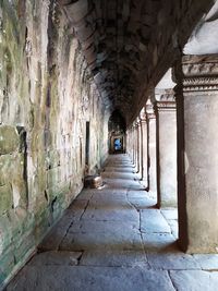 Empty corridor in old building