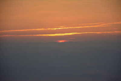 Scenic view of dramatic sky during sunset