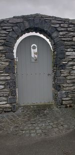 Closed door of old building