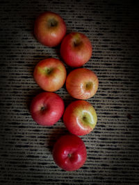 High angle view of apples on table