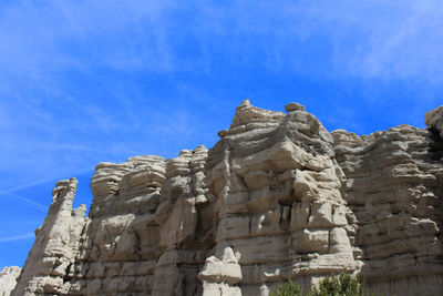 Low angle view of temple against blue sky