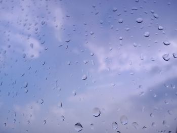 Full frame shot of wet glass window