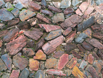 Full frame shot of stack of firewood