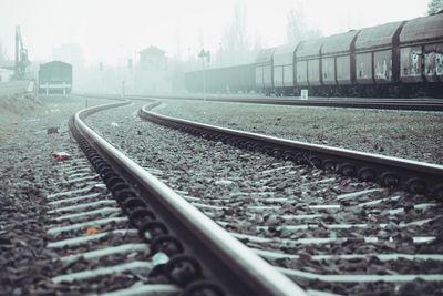 Surface level of railroad track