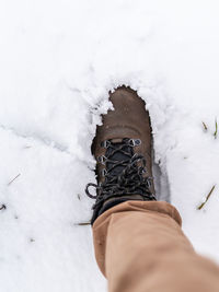 Low section of person on snow