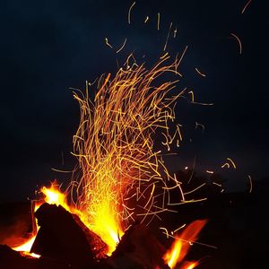 Firework display at night