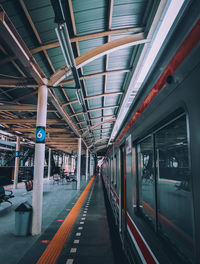 Train at railroad station platform