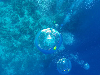 Close-up of a bubble in the sea