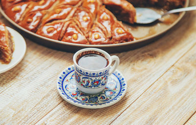 Close-up of coffee on table