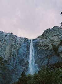 Low angle view of waterfall