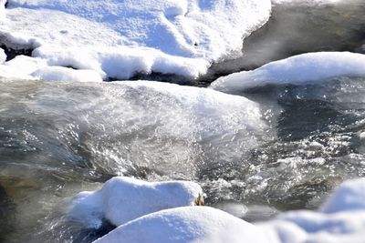 Close-up of frozen water