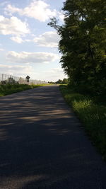 Road amidst trees against sky