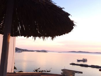 Scenic view of sea at sunset