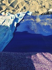 Full frame shot of blue fabric