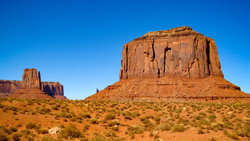 Scenic view of rock formations at monument valley