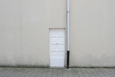 Closed door of building