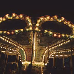 Low angle view of illuminated lanterns